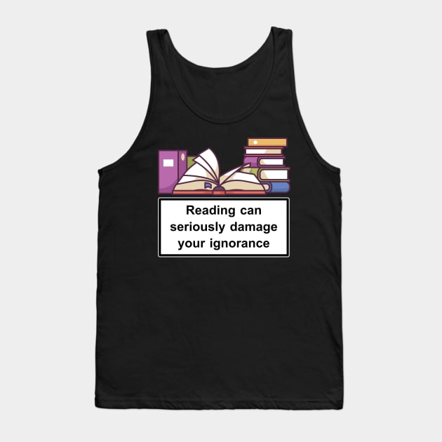 Book Lovers Gifts Bookworm Bibliophile Tank Top by MGO Design